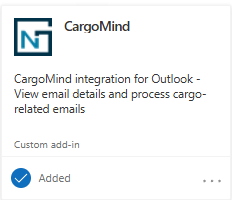 CargoMind add-in installed